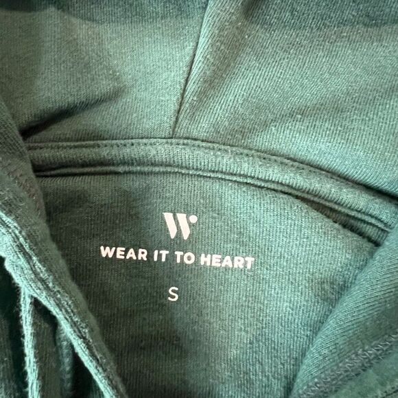 Wear It To Heart Full Zip Hoodie Jacket Green Womens Mens Size Small Athletic - Picture 5 of 10